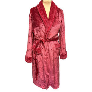 NWT Pavilia Dark Red Ultra Soft Plush Robe, Size L/XL